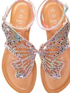 Copper key sparkling crystal sandal size 8.5
